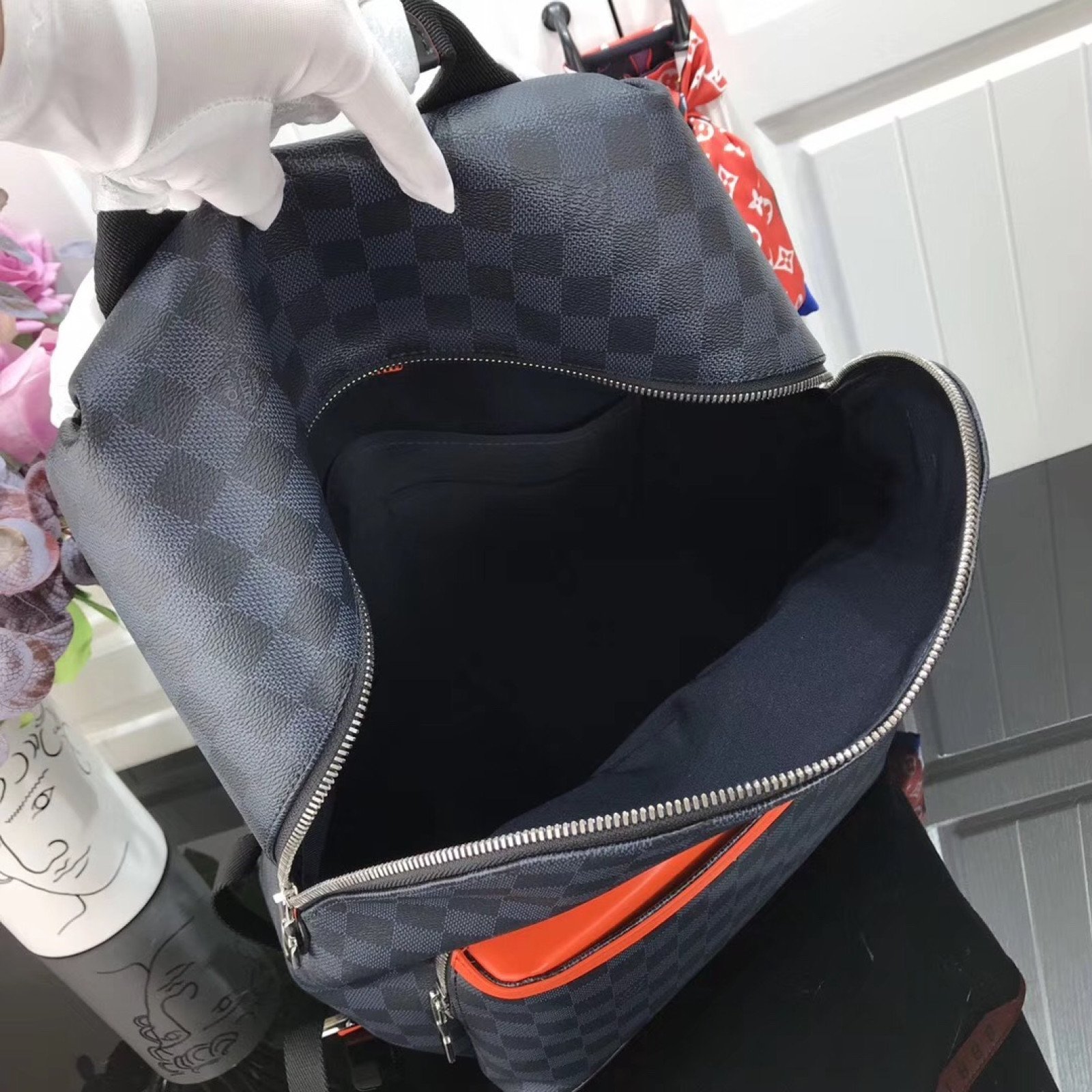 LV DAMIER COBALT RACE DISCOVERY BACKPACK PM N40157