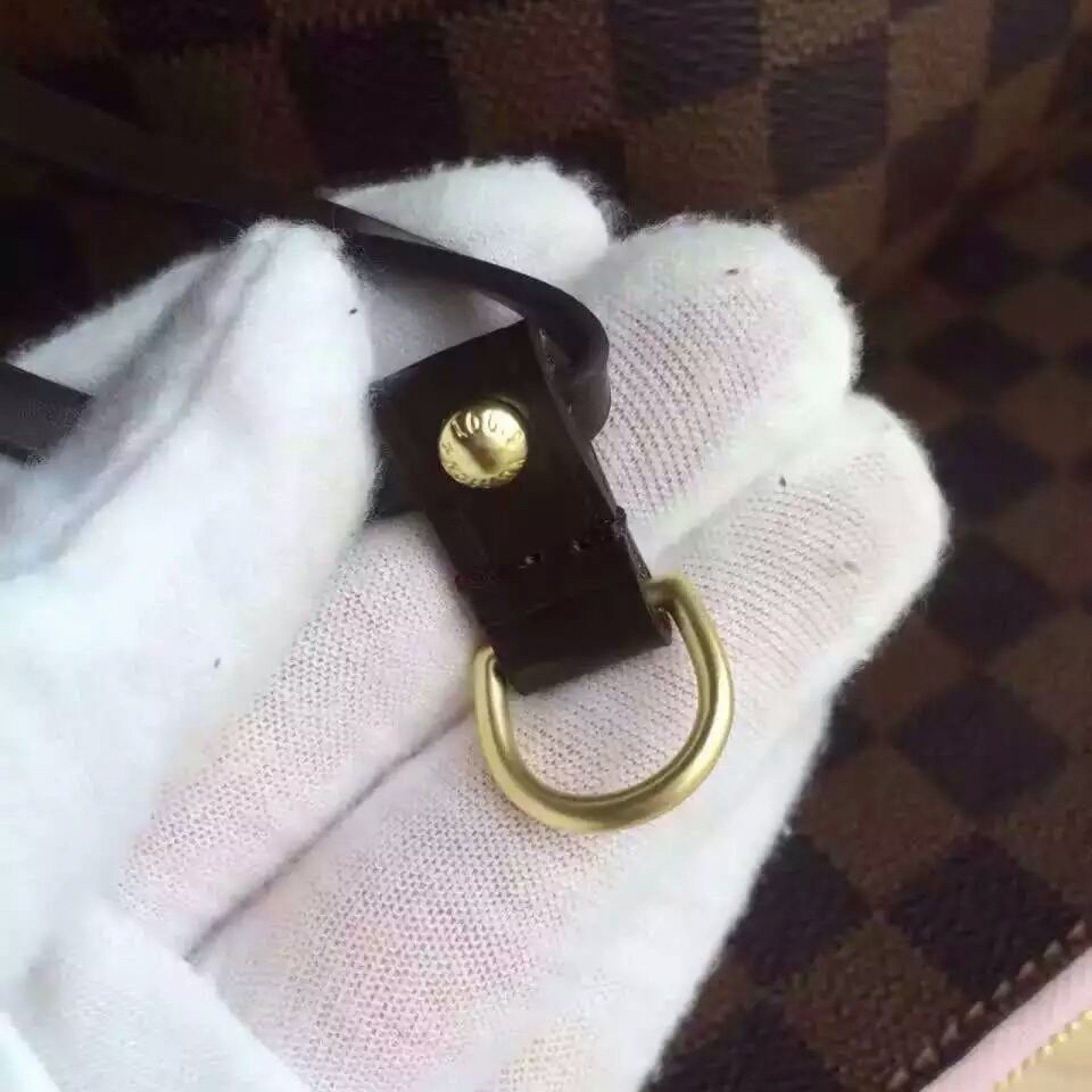 LV Neverfull Damier Ebene pink ballerine bag