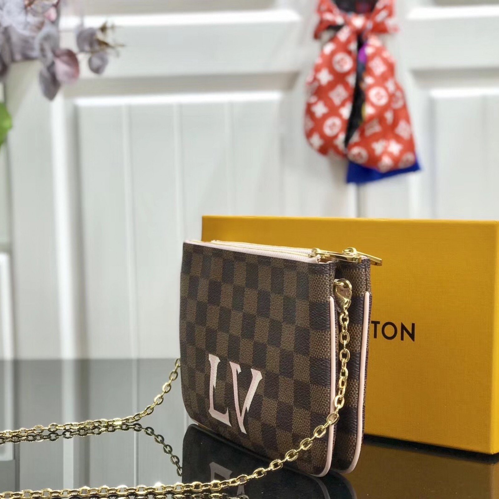 LV POCHETTE DOUBLE ZIP BAG N60254