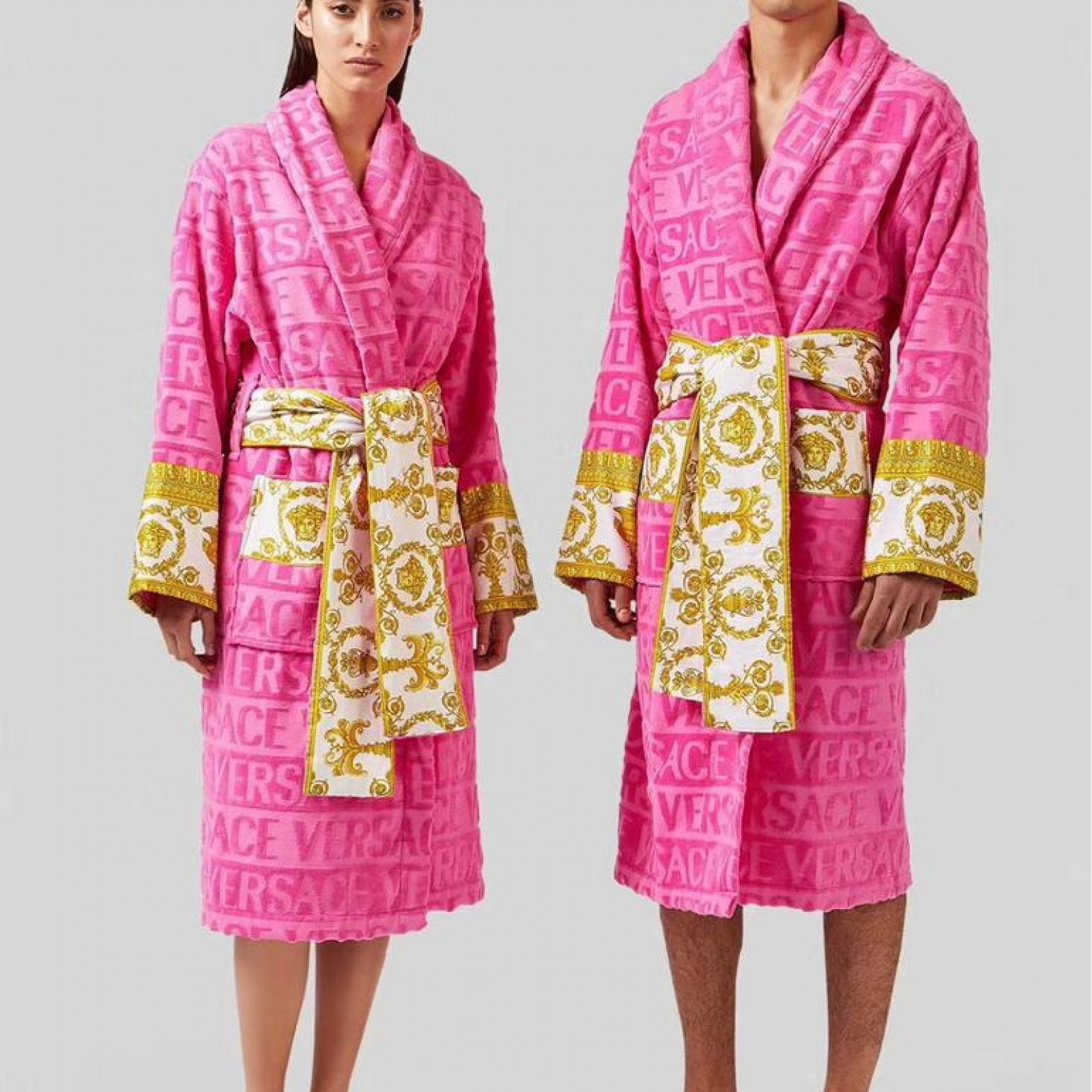 Versace robes for Men and Women Unisex Bathrobes, House Coats Barocco Sleeve