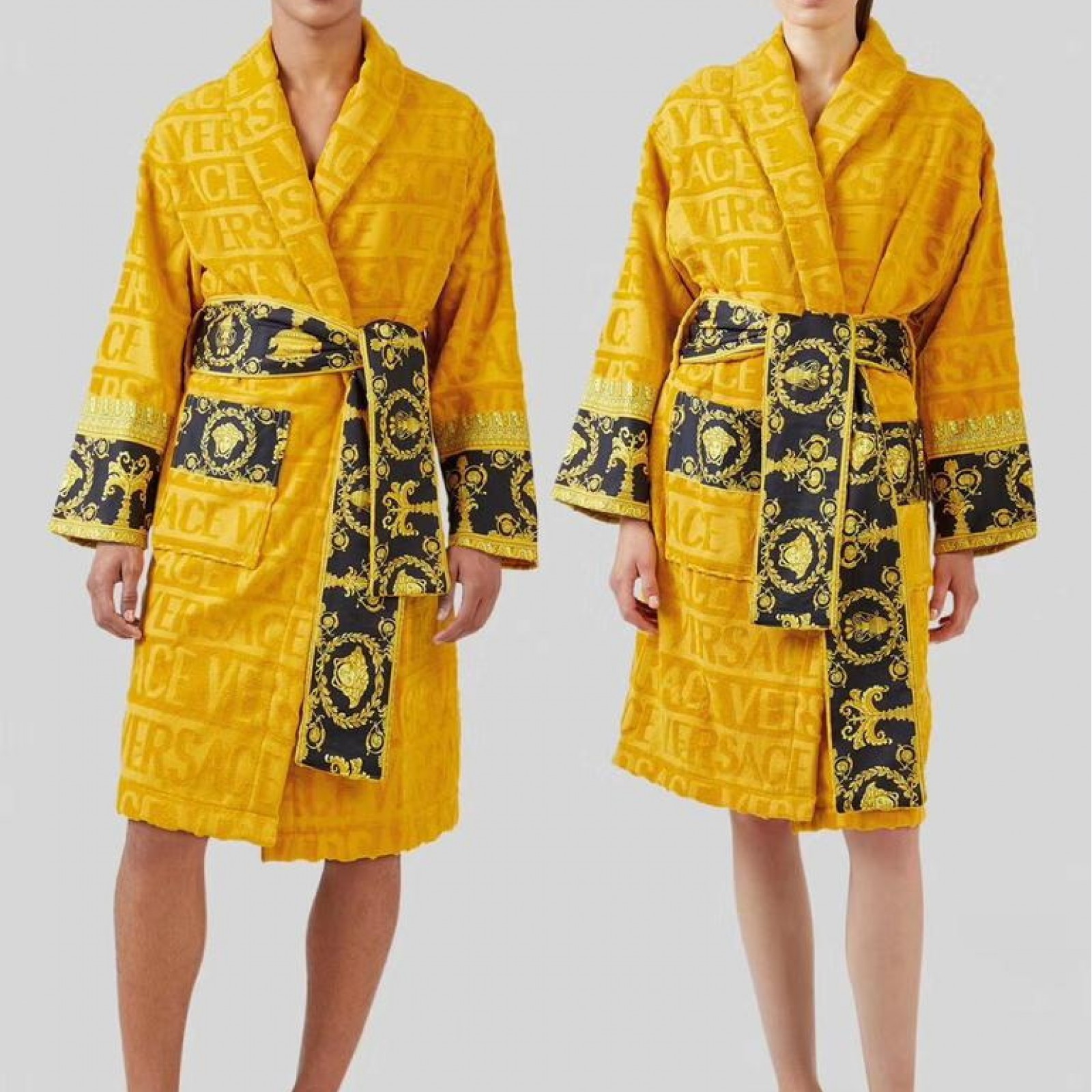 Versace robes for Men and Women Unisex Bathrobes, House Coats Barocco Sleeve