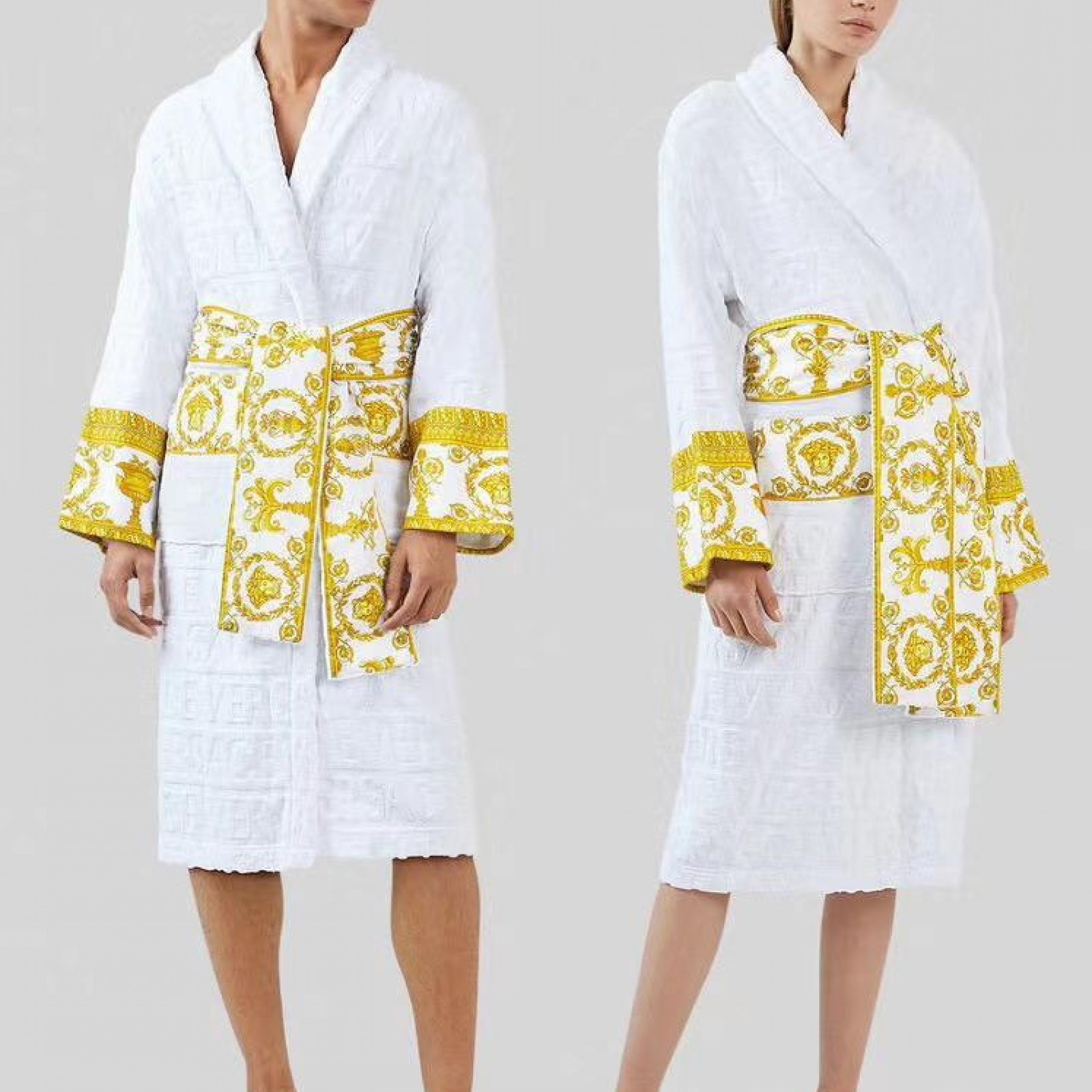 Versace robes for Men and Women Unisex Bathrobes, House Coats Barocco Sleeve