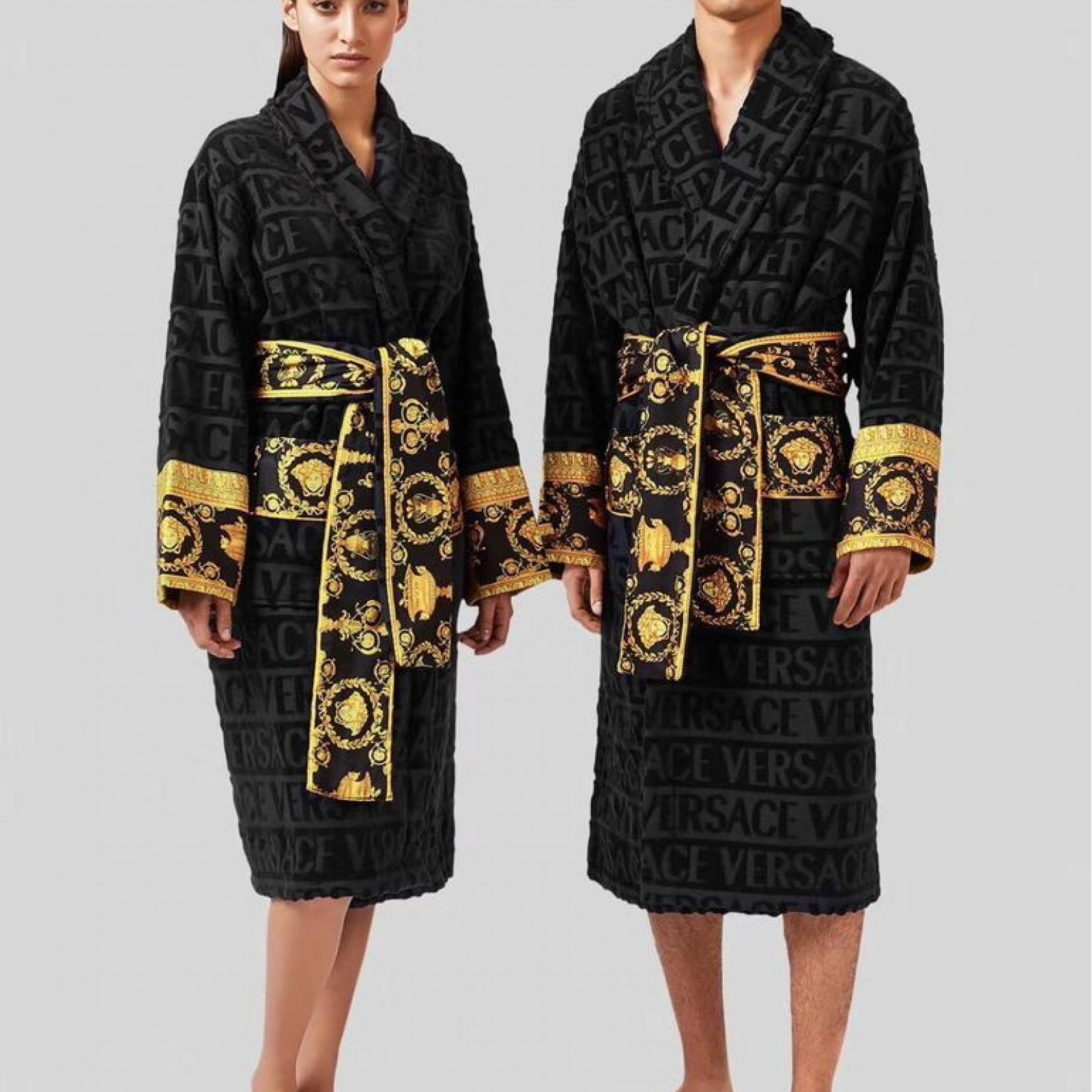 Versace robes for Men and Women Unisex Bathrobes, House Coats Barocco Sleeve
