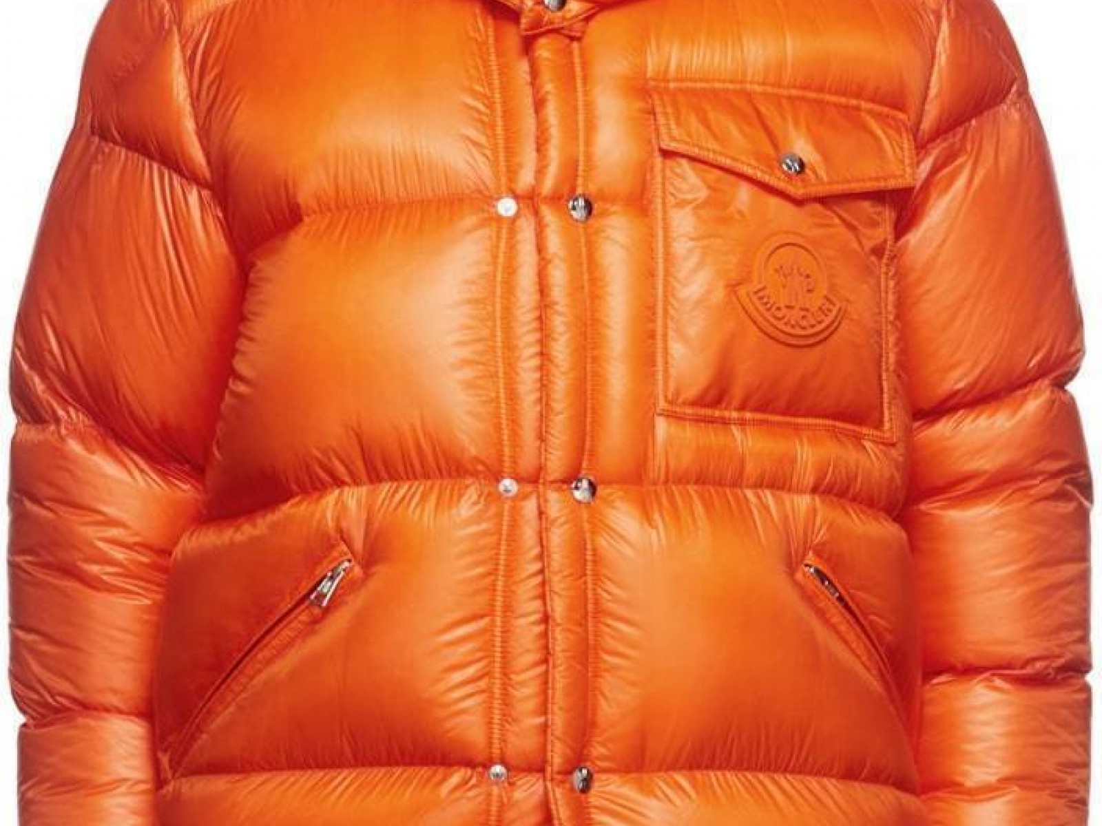 Moncler Orange Logo Down Jacket