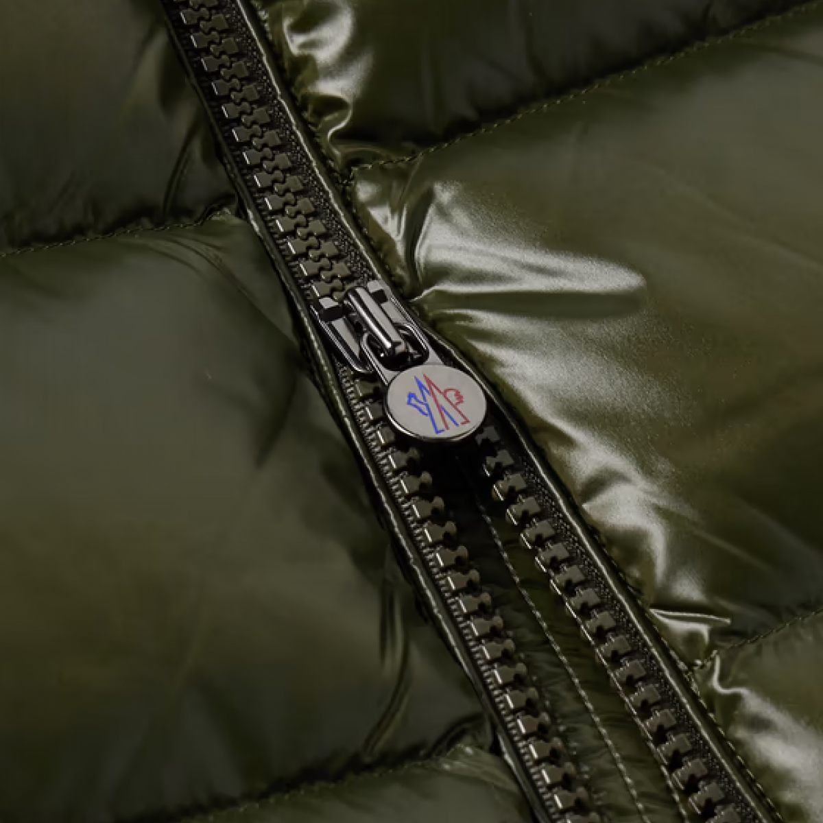 Maya Army green Logo-Appliquéd Quilted Nylon Hooded Down Jacket