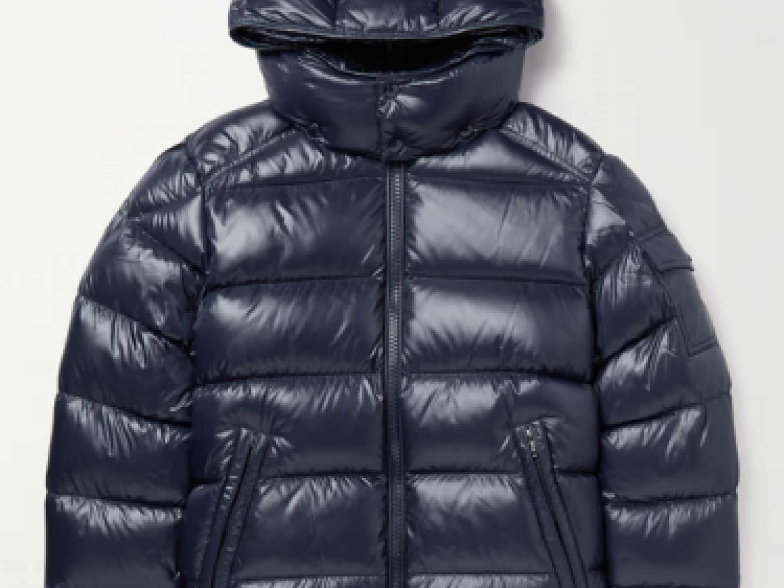 Maya Navy Quilted Shell Hooded Down Jacket