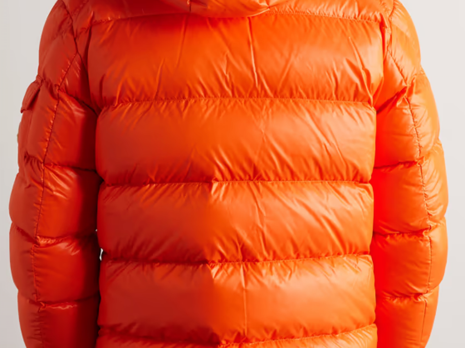 Maya Orange Logo-Appliquéd Quilted Shell Hooded Down Jacket