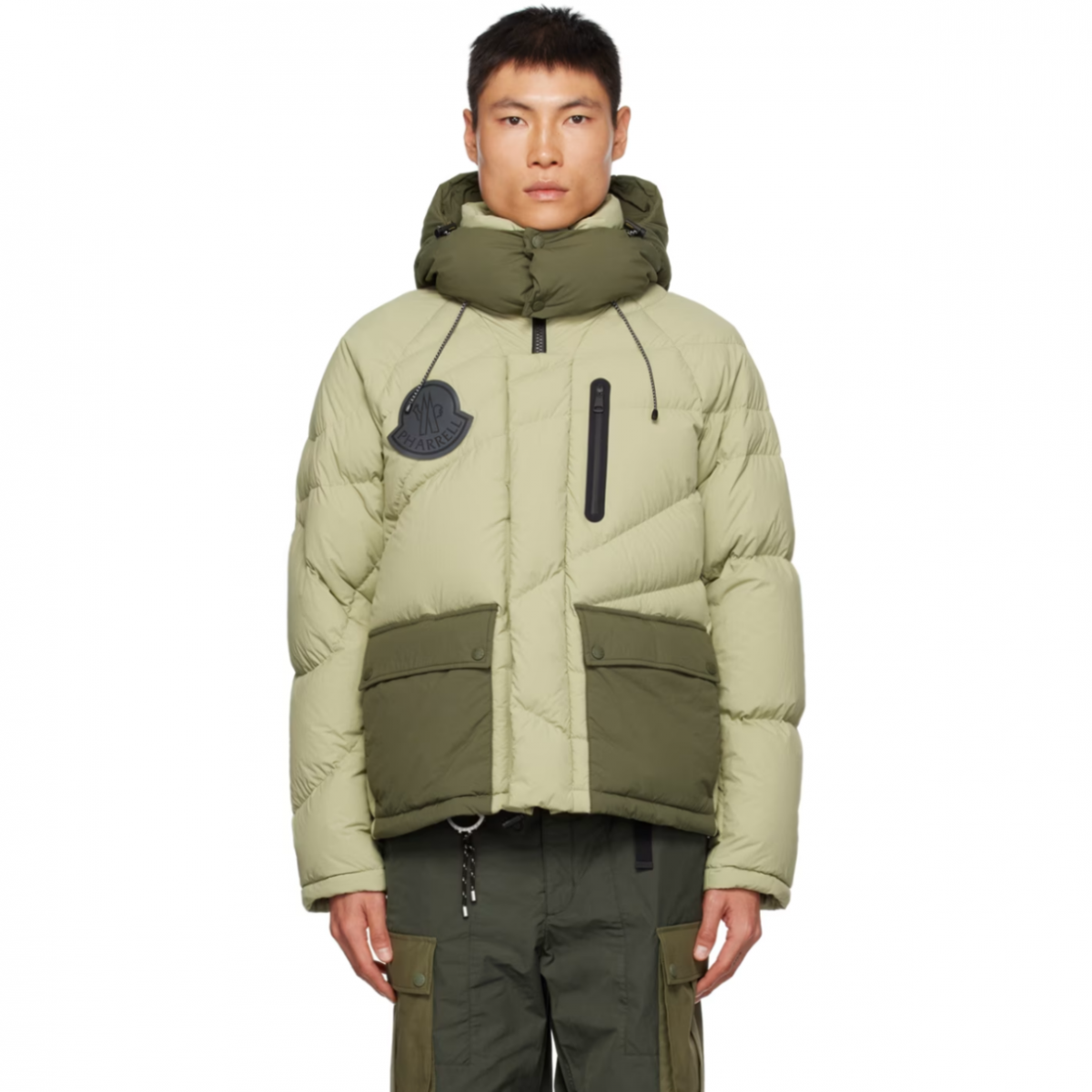 Pharrell Williams Green & Khaki Chestnut Down Jacket