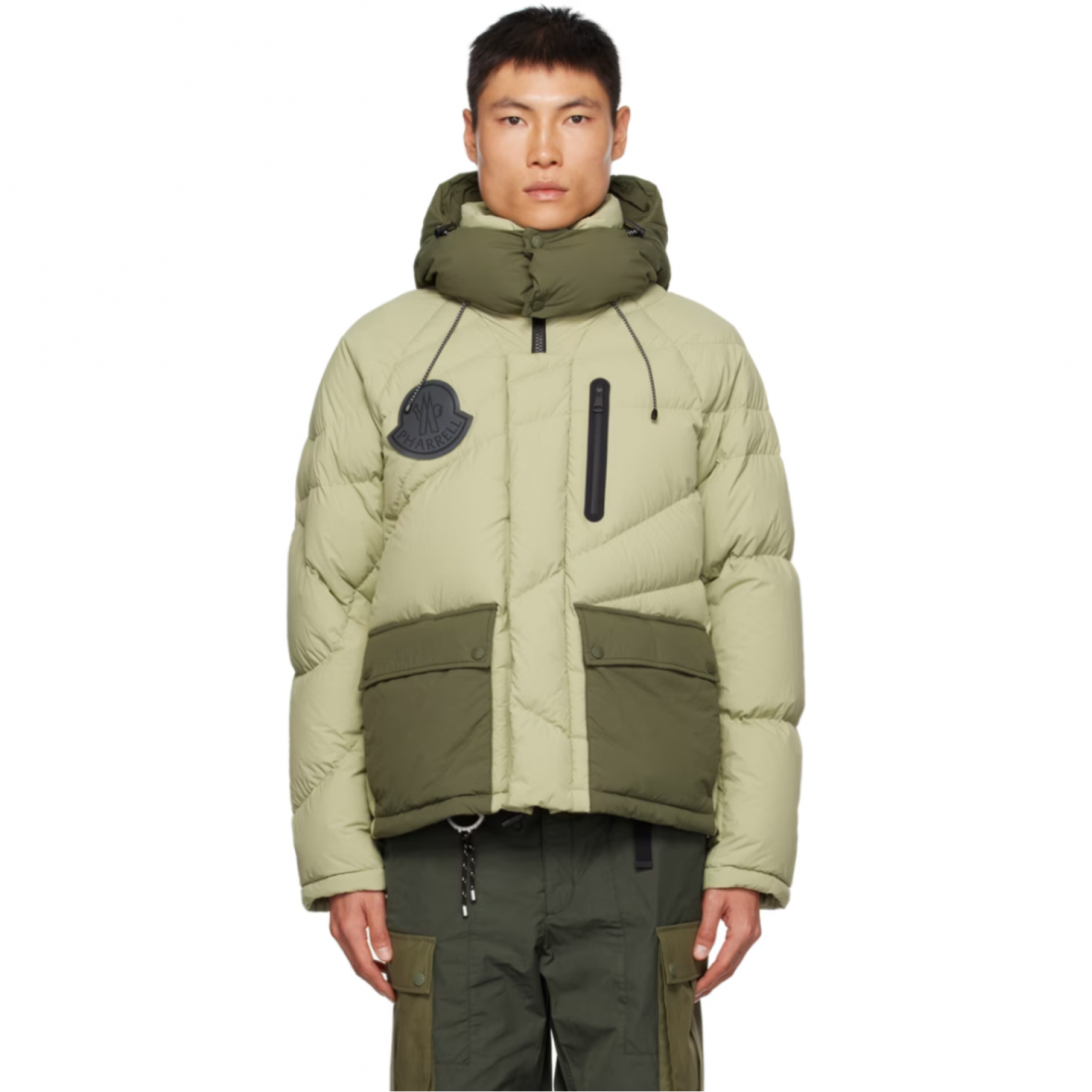 Pharrell Williams Green & Khaki Chestnut Down Jacket