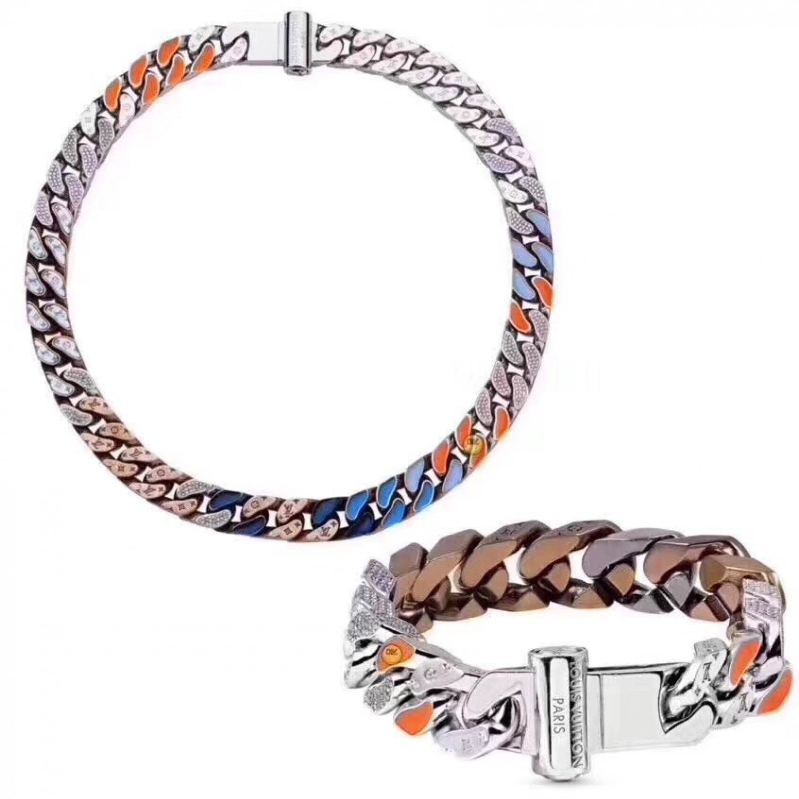 LV CHAIN LINKS PATCHES NECKLACE M68259