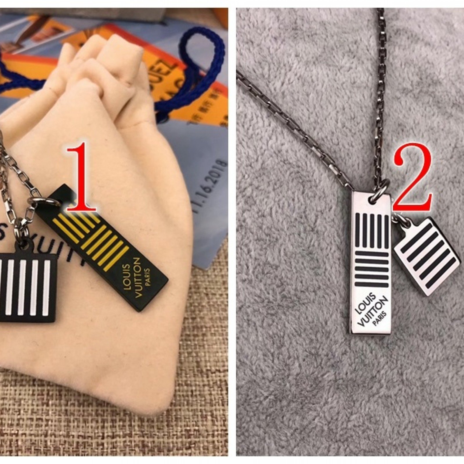 LV DAMIER BLACK NECKLACE M62490