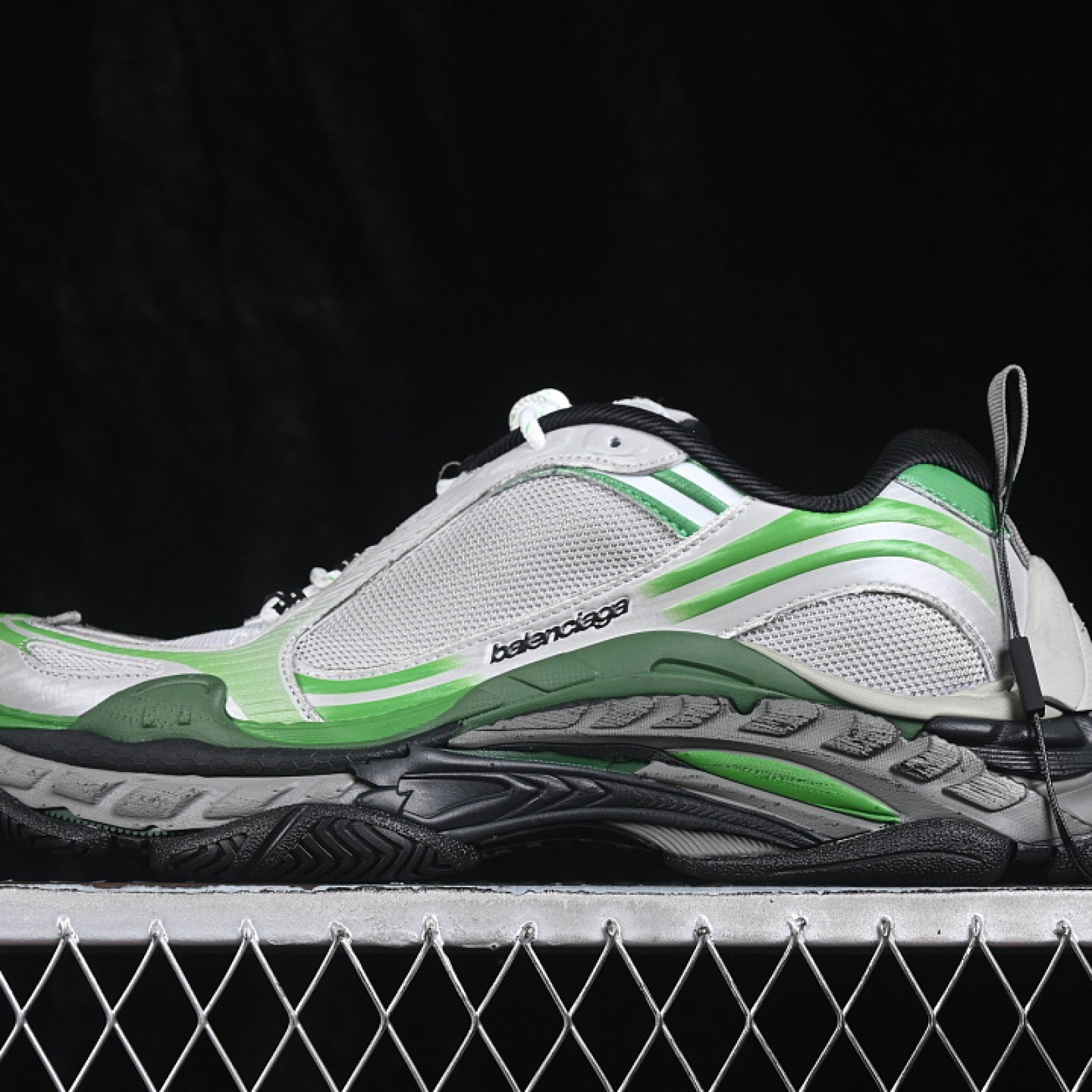 WTRS21133 TRIPLE S 2 GRADIENT MESH RUNNING SHOES SILVER/GREEN WOMAN:35 39 MAN:40 46