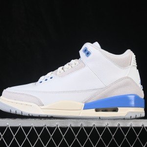CT8532 101 JORDAN 3 RETRO SUMMIT WHITE/BLUE PHOTON DUST PURE PLATINUM SAIL MAN:40 48.5