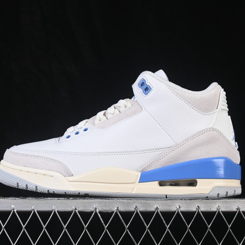 CT8532 101 JORDAN 3 RETRO SUMMIT WHITE/BLUE PHOTON DUST PURE PLATINUM SAIL MAN:40 48.5