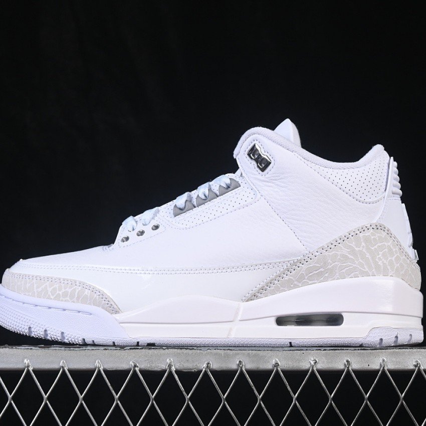 CT8532 111 JORDAN 3 RETRO WHITE/WHITE/METALLIC SILVER MAN:40 48.5
