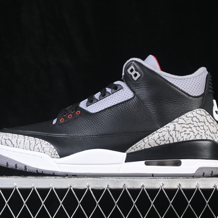 DN3707 010 JORDAN 3 RETRO OG BLACK/FIRE RED/CEMENT GREY/SAIL MAN:40 48.5