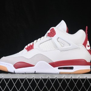 DR5415 106 JORDAN 4 RETRO SB SUMMIT WHITE/VARSITY RED NEUTRAL GREY GUM YELLOW MAN:40 48.5
