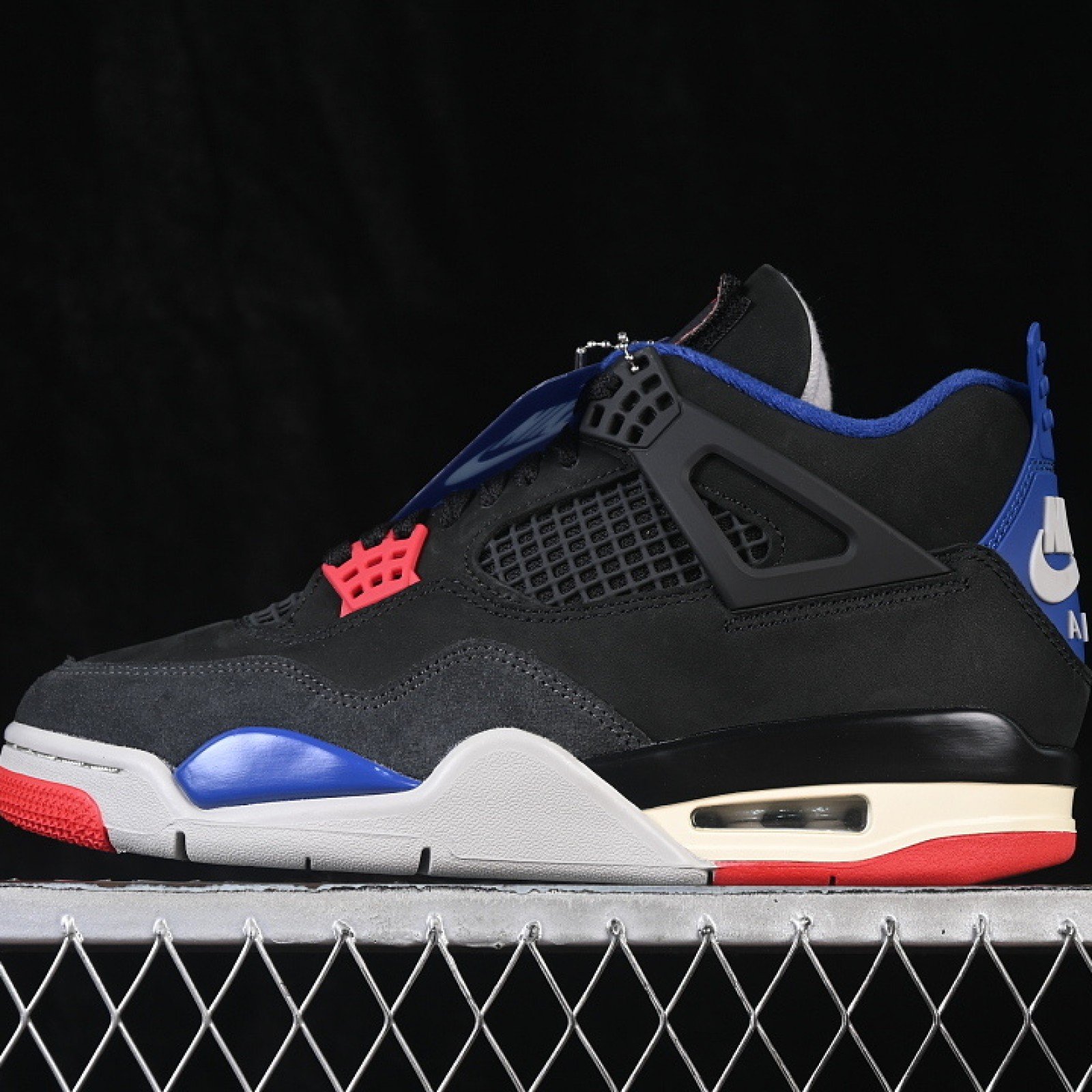 FV5029 003 JORDAN 4 RETRO BLACK/FIRE RED/DEEP ROYAL BLUE/DARK SMOKE GREY MAN:40 48.5