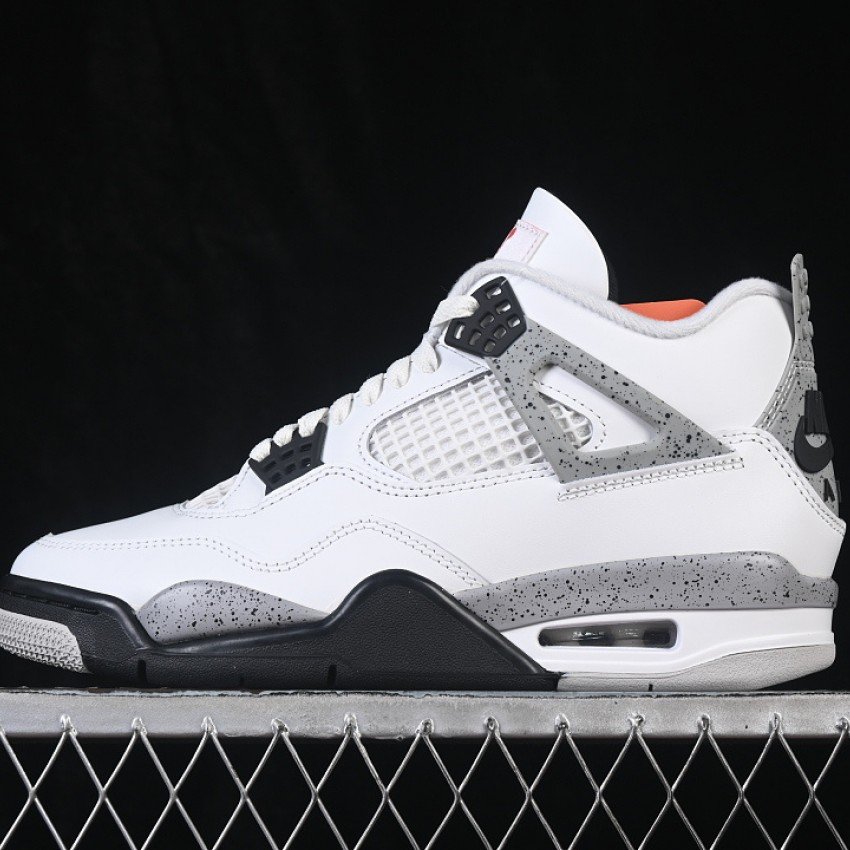 FV5029 100 JORDAN 4 RETRO SUMMIT WHITE/FIRE RED TECH GREY BLACK MAN:40 48.5