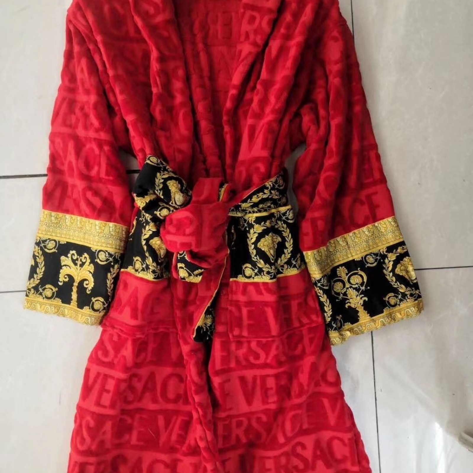 Versace robes for Men and Women Unisex Bathrobes, House Coats Barocco Sleeve