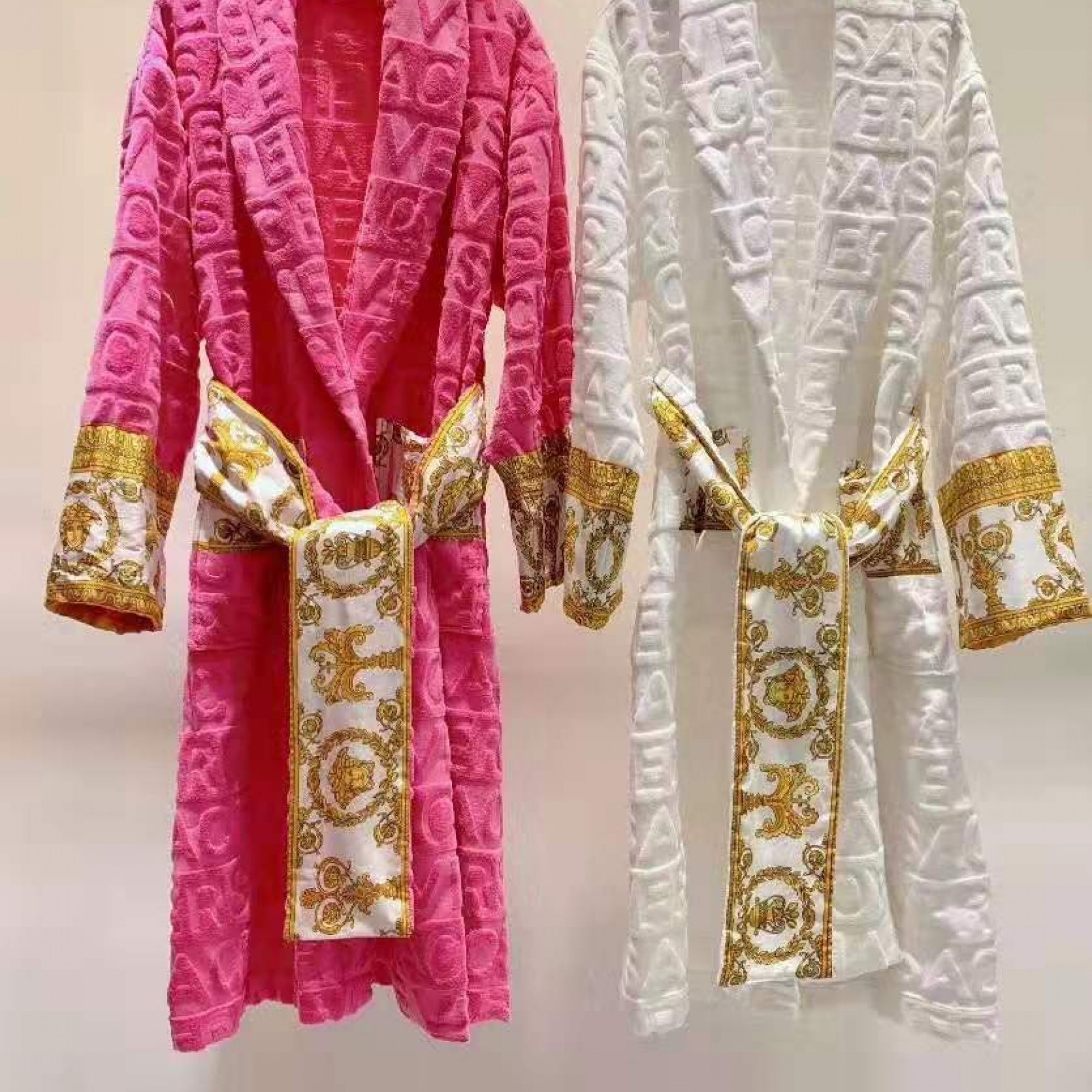 Versace robes for Men and Women Unisex Bathrobes, House Coats Barocco Sleeve