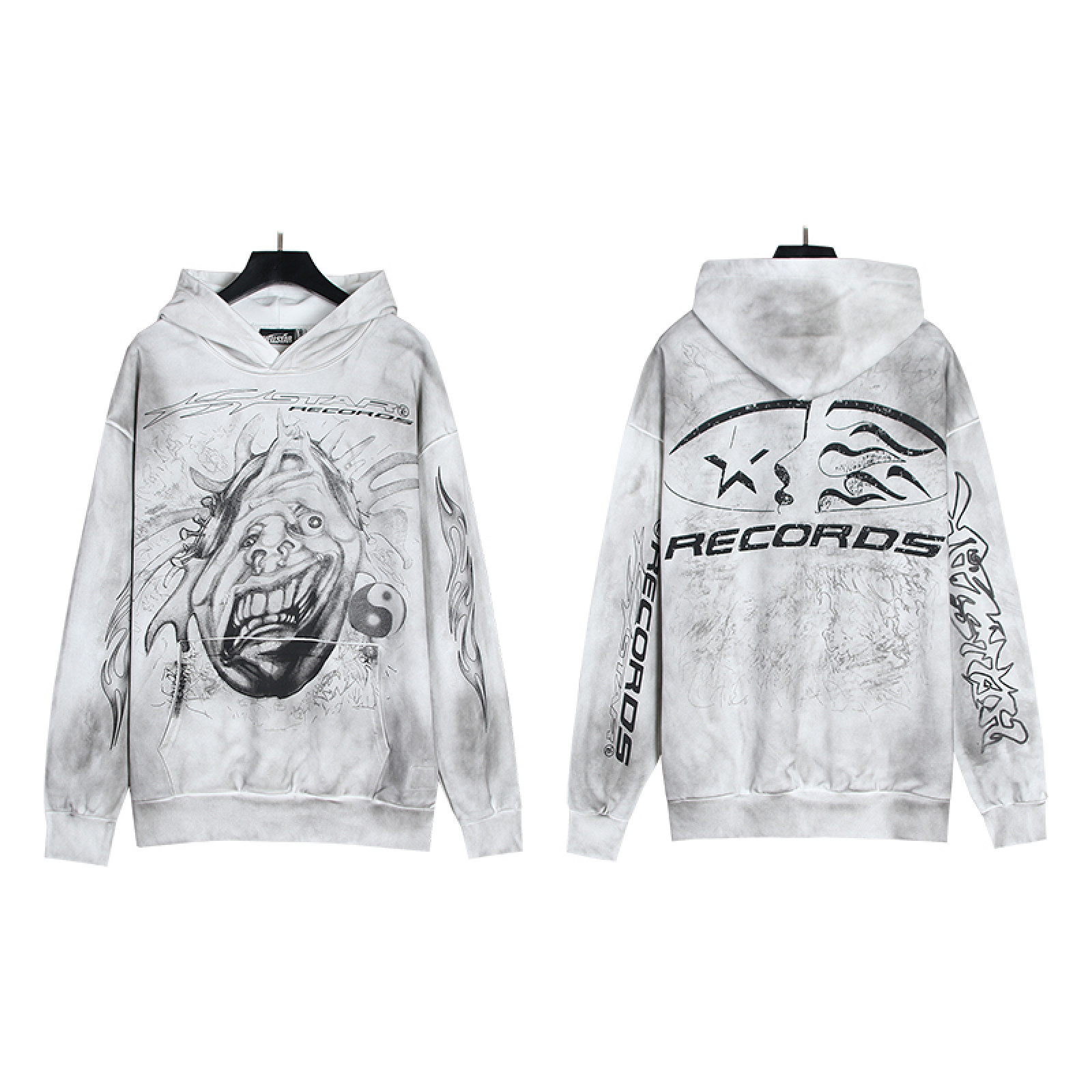 Hellstar Hellstar Stonewashed Distressed Terry High-Street Vintage Hoodie