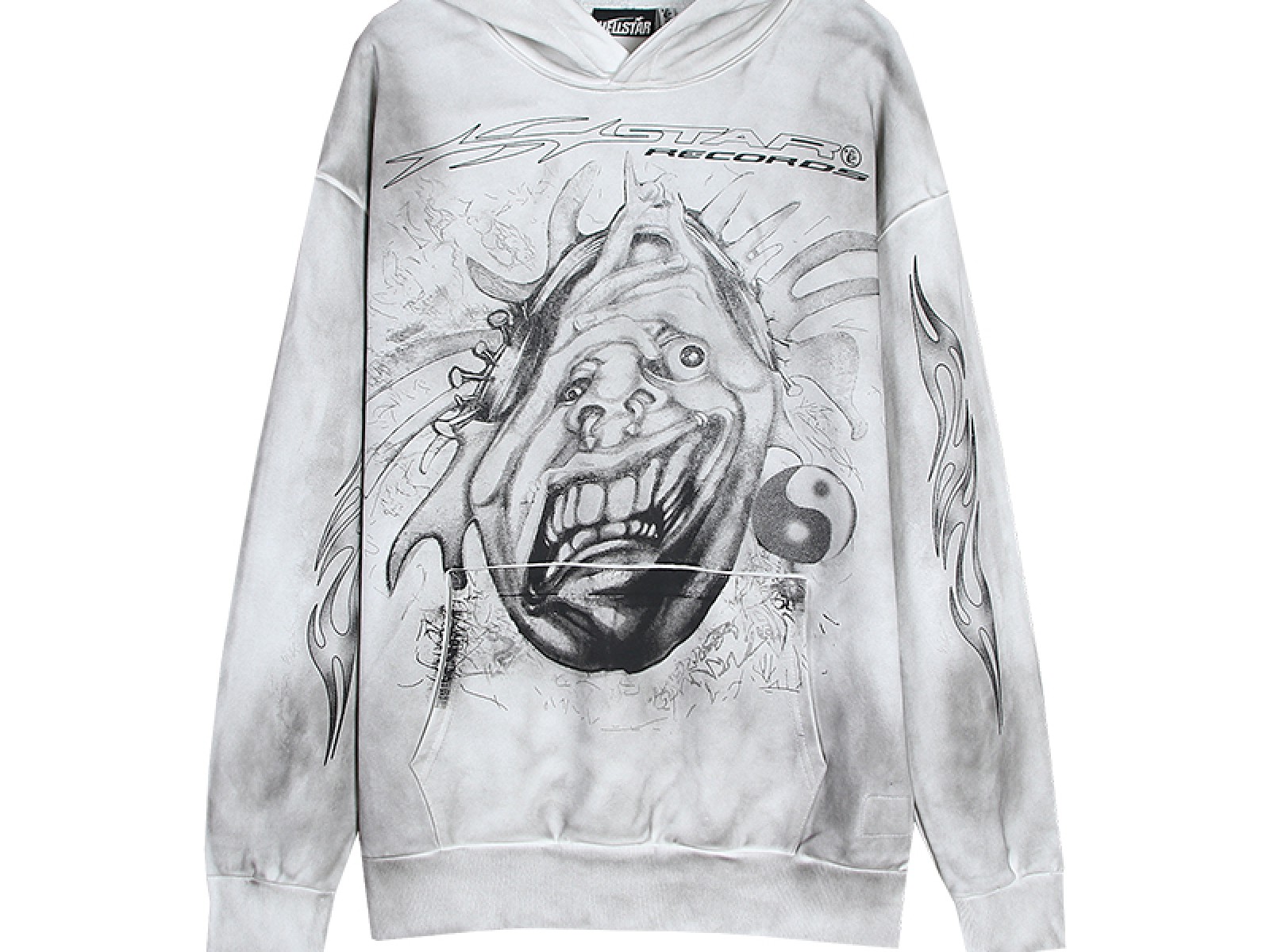 Hellstar Hellstar Stonewashed Distressed Terry High-Street Vintage Hoodie
