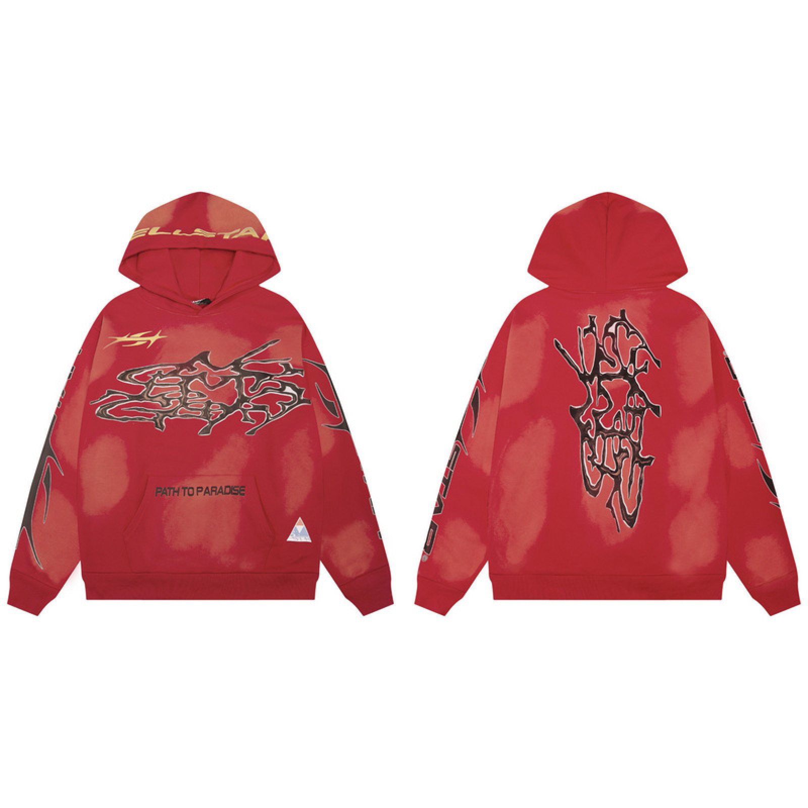HELLSTAR Red Hoodie and Sweatpants set