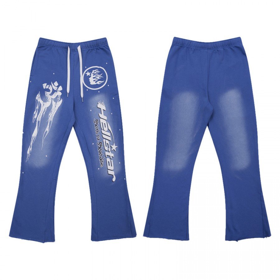 Hellstar Uniform Hoodie and Pants Blue Sweatshirts Full Set