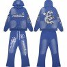 Hellstar Uniform Hoodie and Pants Blue Sweatshirts Full Set