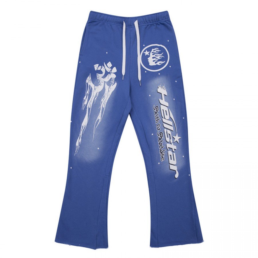 Hellstar Uniform Hoodie and Pants Blue Sweatshirts Full Set