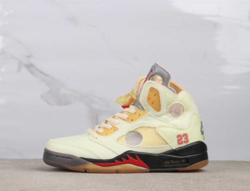 OFF-WHITE x Air Jordan 5 "Sail" DH8565-100