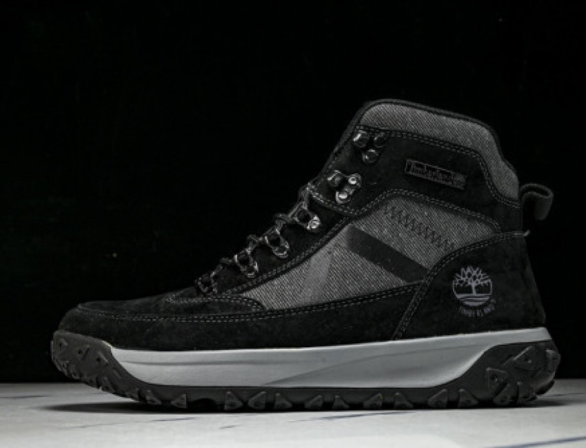 Outdoor High Top Dr. Martens Boots - Black/Concrete Grey | TBA67JC-997