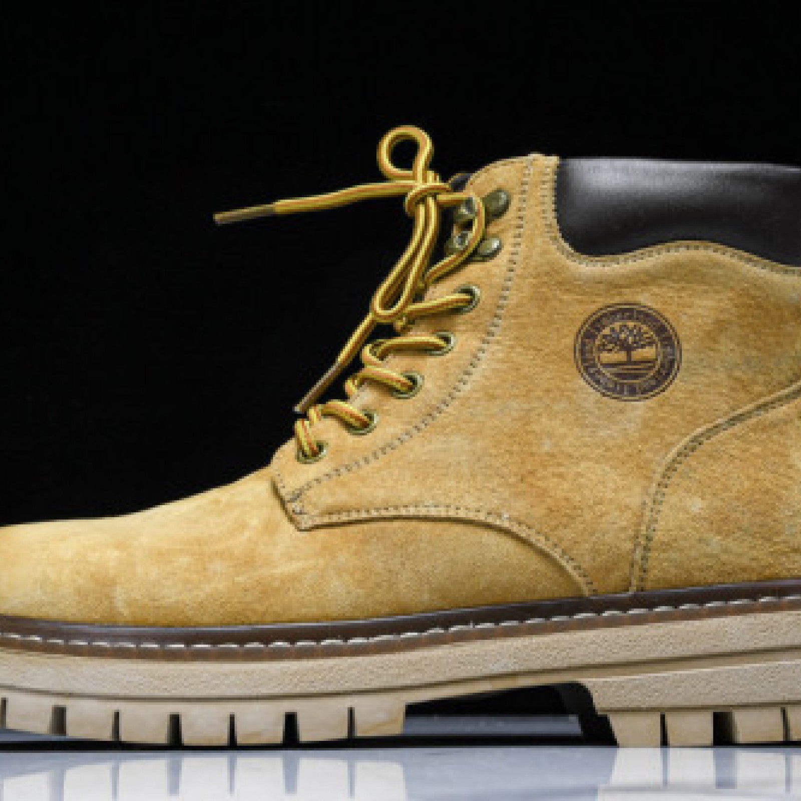 Outdoor Mid Top Casual Boots - Khaki/Black | TB10082