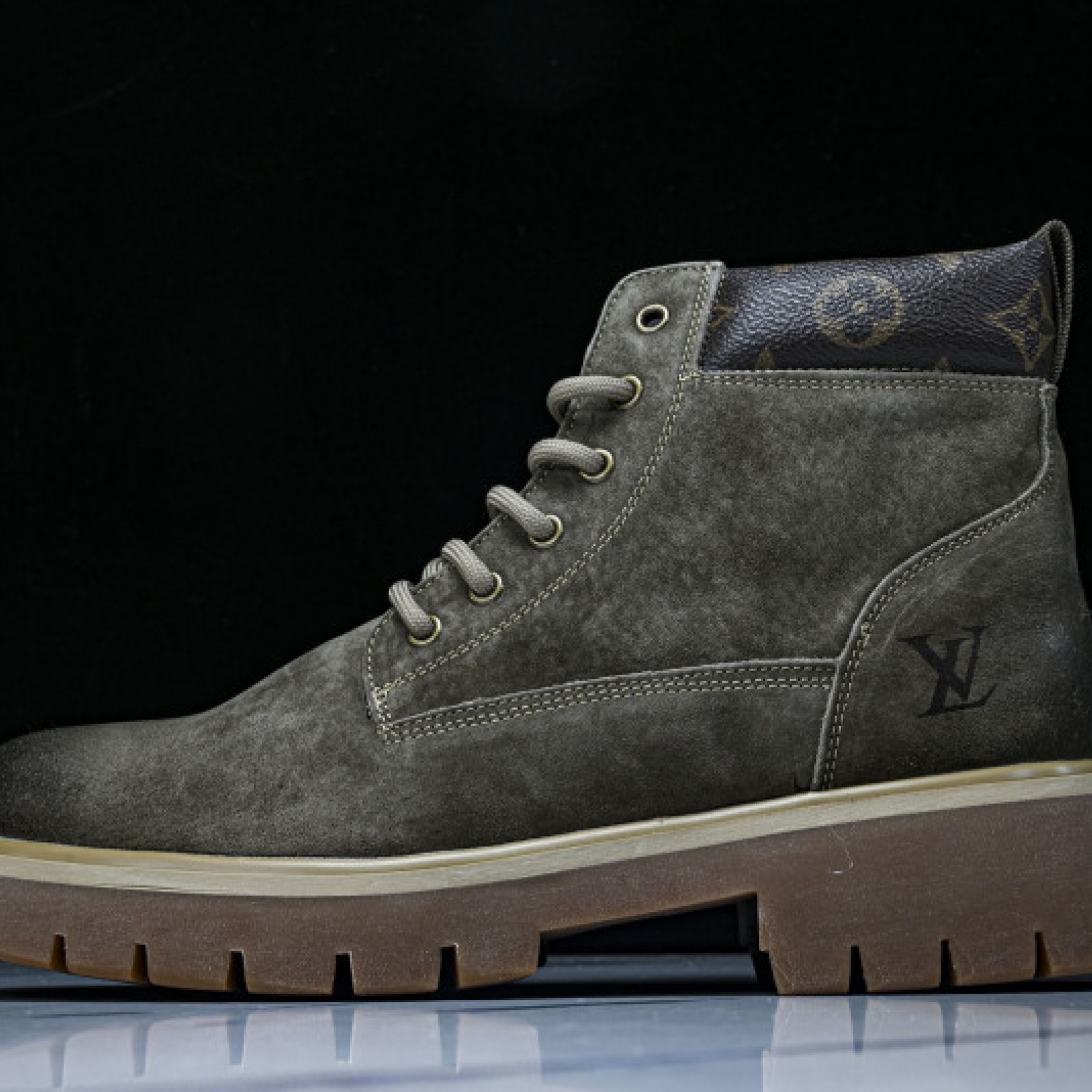 Dr. Martens Green Martin Boots with Light Sole - Green/Brown/Black