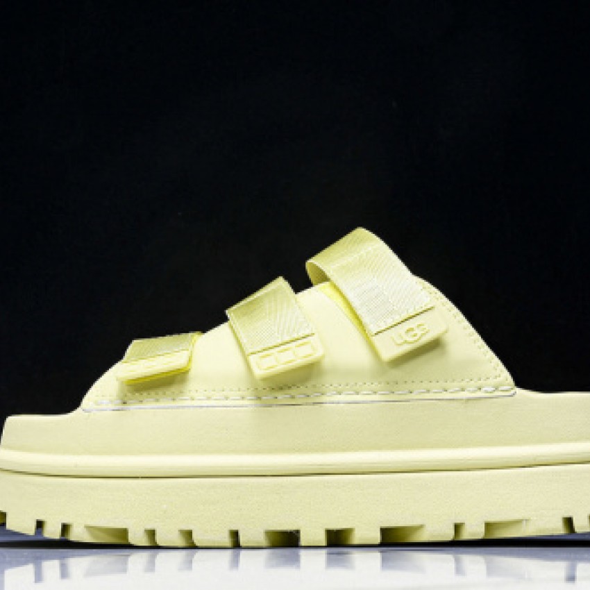 Golden Glow Platform Sandal Slippers - Yellow/Light Yellow