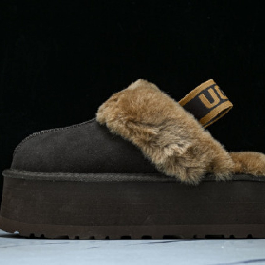 Women's Thick-Soled Slippers - Black/Brown