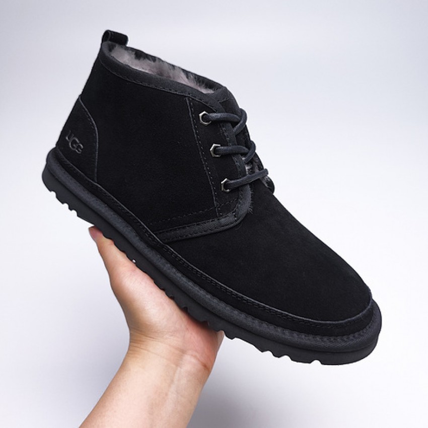 Fur Integrated Casual Unisex Slippers - Black