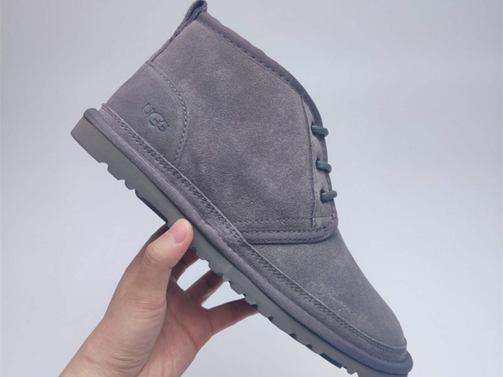 Fur Integrated Casual Unisex Slippers - Grey