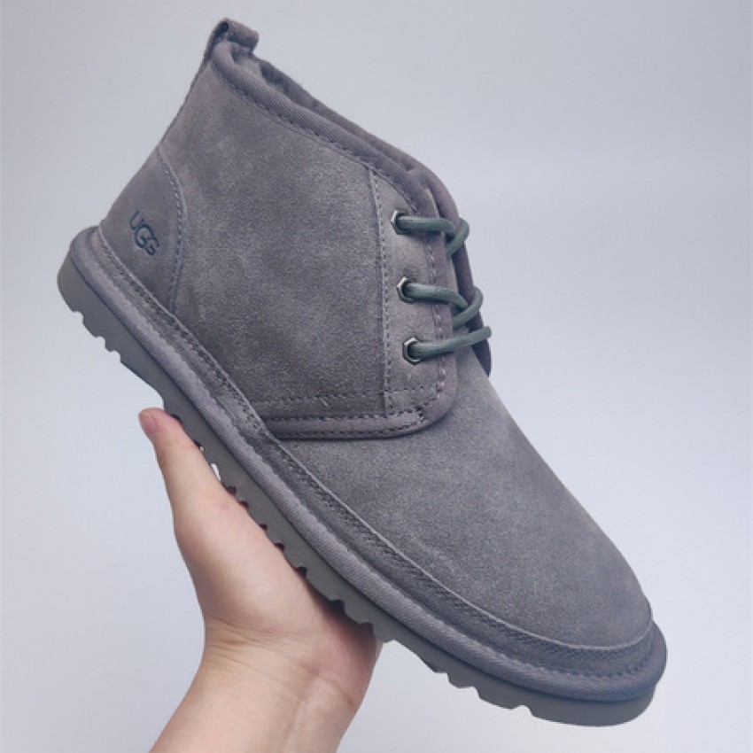 Fur Integrated Casual Unisex Slippers - Grey