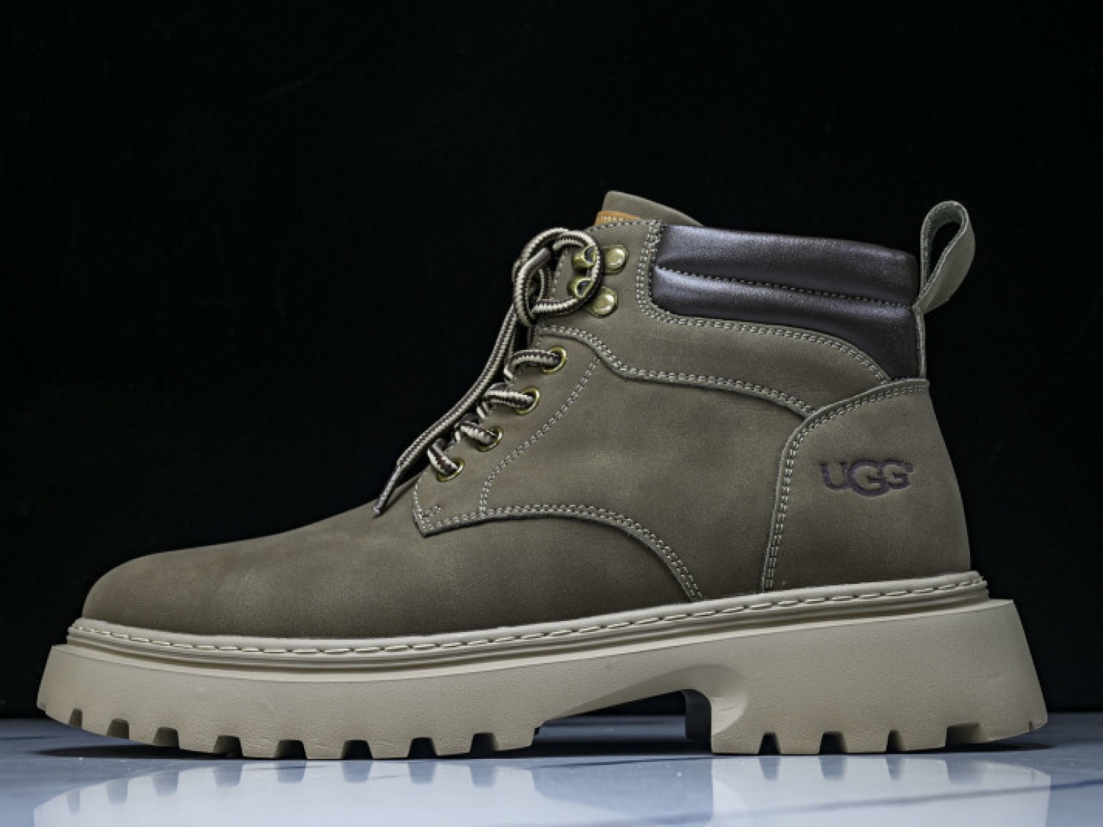 Mid-Top Casual Martin Boots - Green/Beige/Black