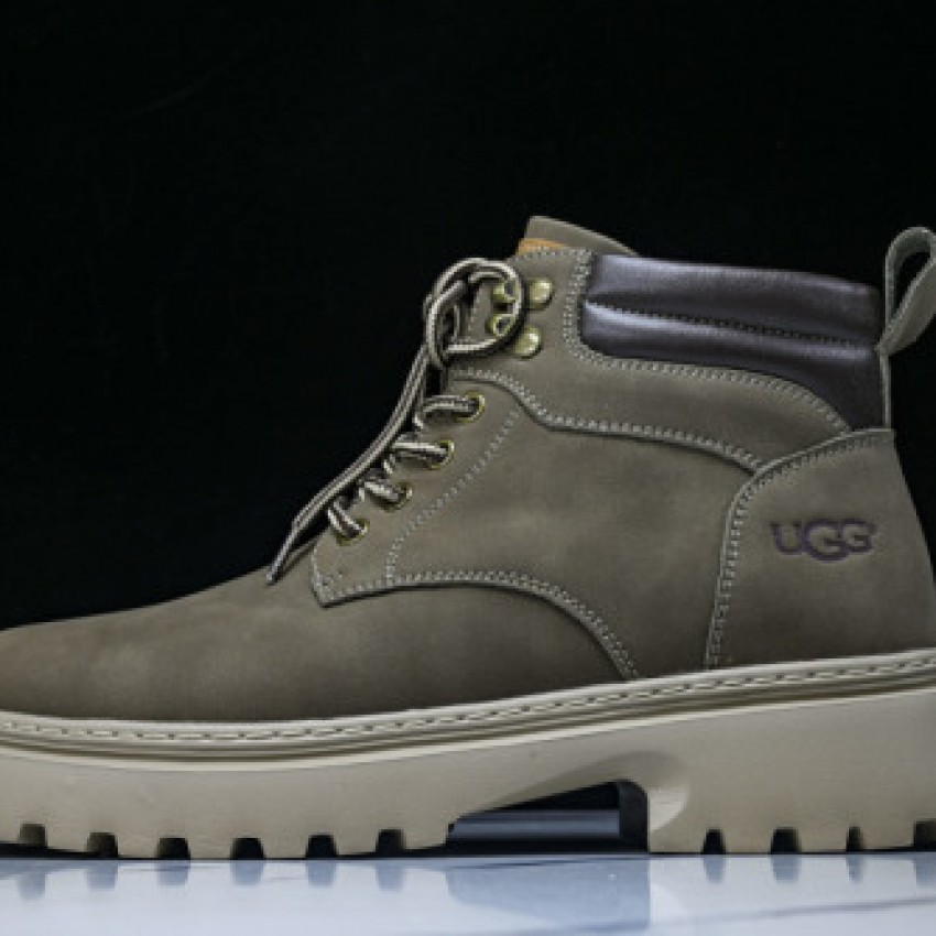 Mid-Top Casual Martin Boots - Green/Beige/Black