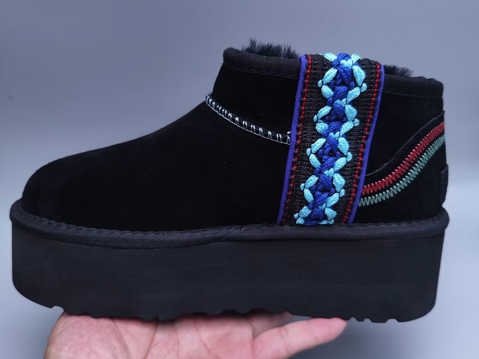 Ethnic Style Classic Thick Sole Slippers - Black