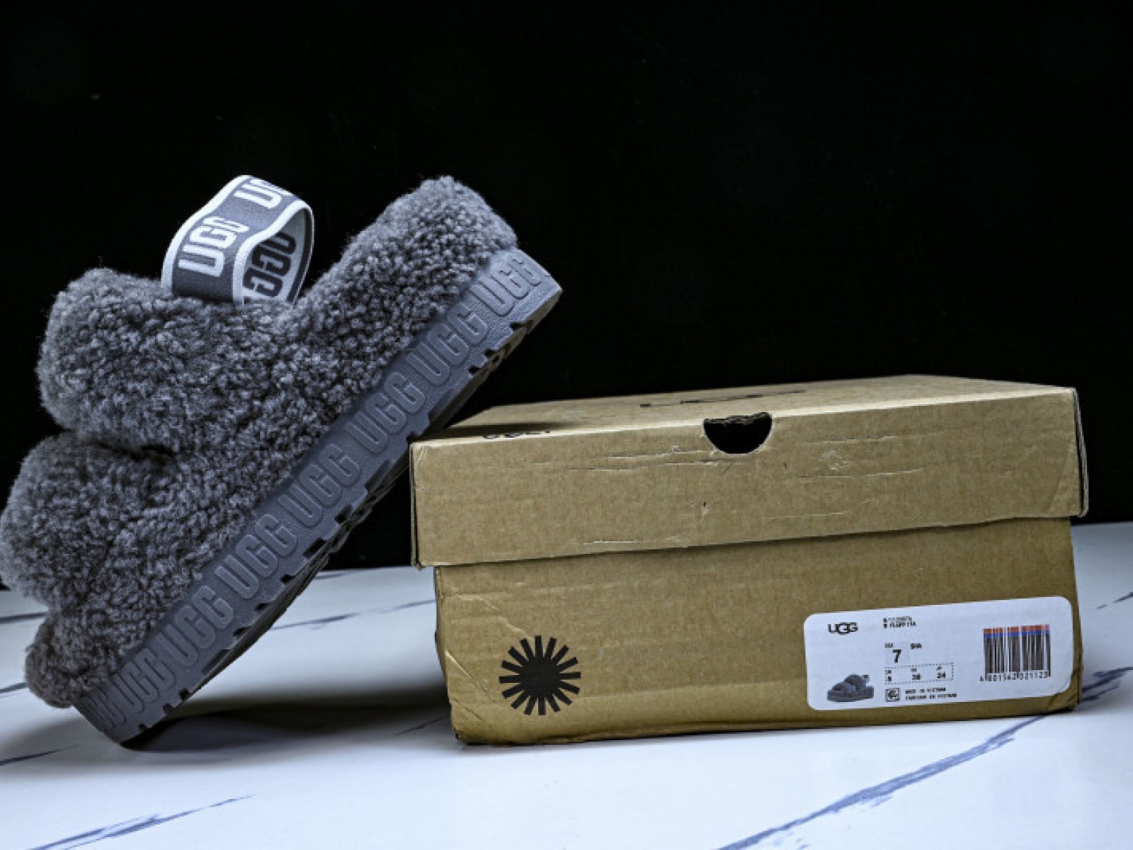 2025 New Style Womens Frosted Thick Sole Sandals with Sponge - Black/Grey