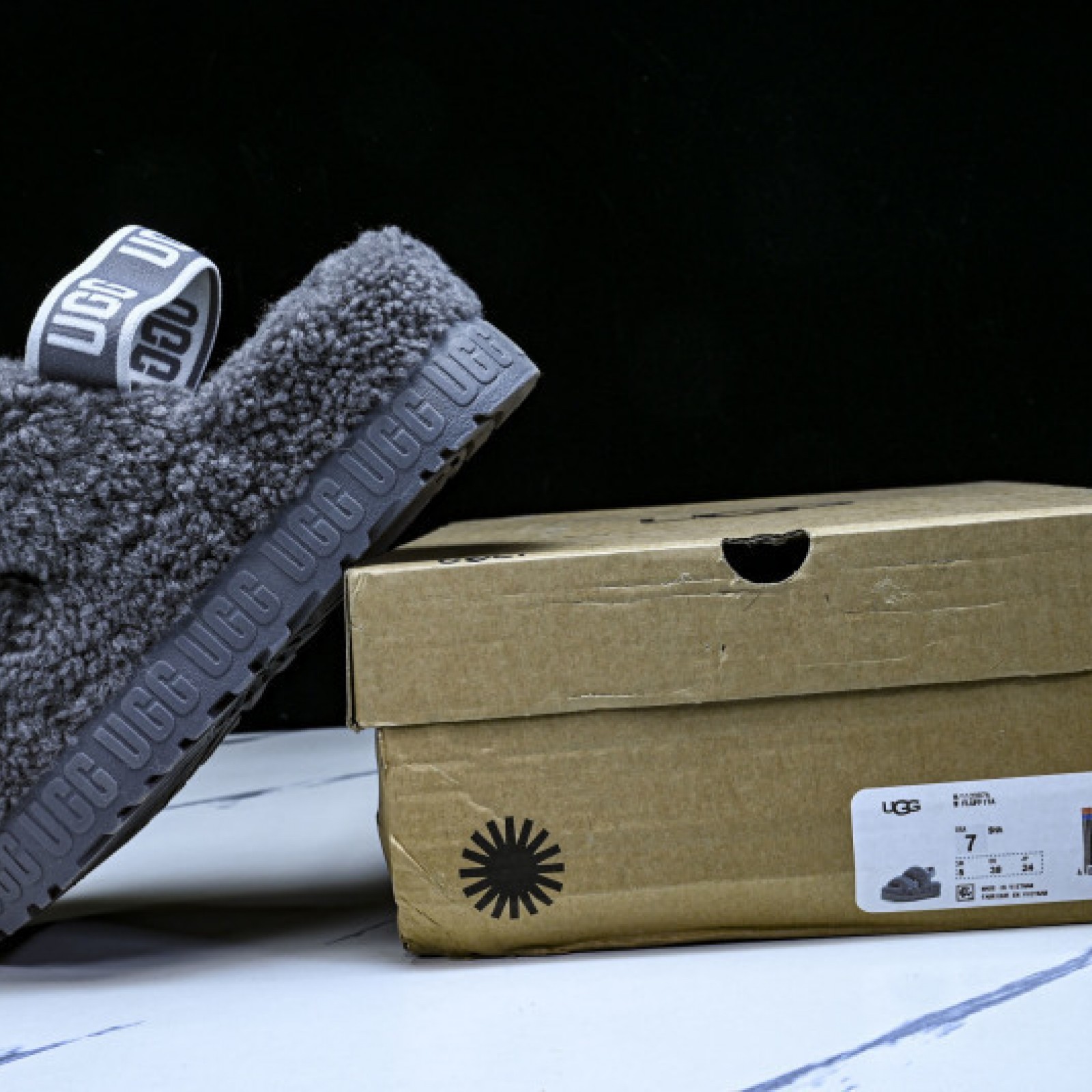 2025 New Style Womens Frosted Thick Sole Sandals with Sponge - Black/Grey