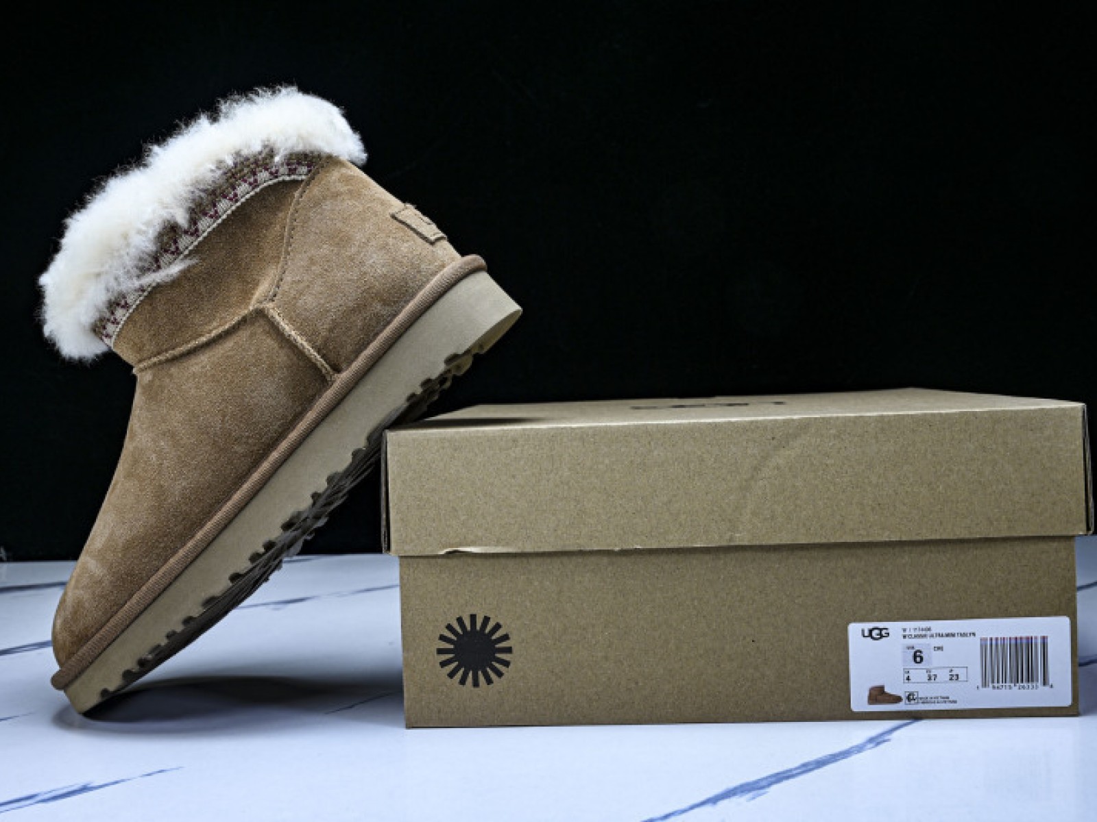 Womens 2025 Winter Snow Boots - Anti-Slip Woolen Ankle Boots Brown/White