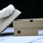 Womens Autumn Thick Sole Comfort Loafers - Light Wheat/White