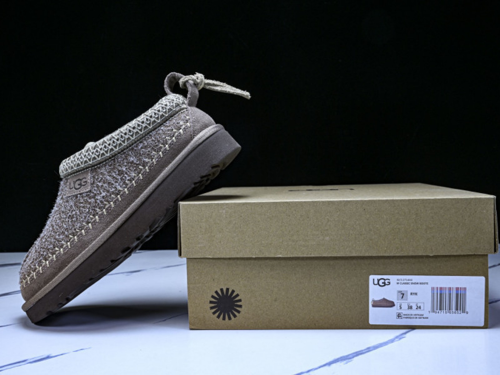 2025 Autumn Winter Flat Wheat Ear Snow Boots for Women - Coffee/Grey