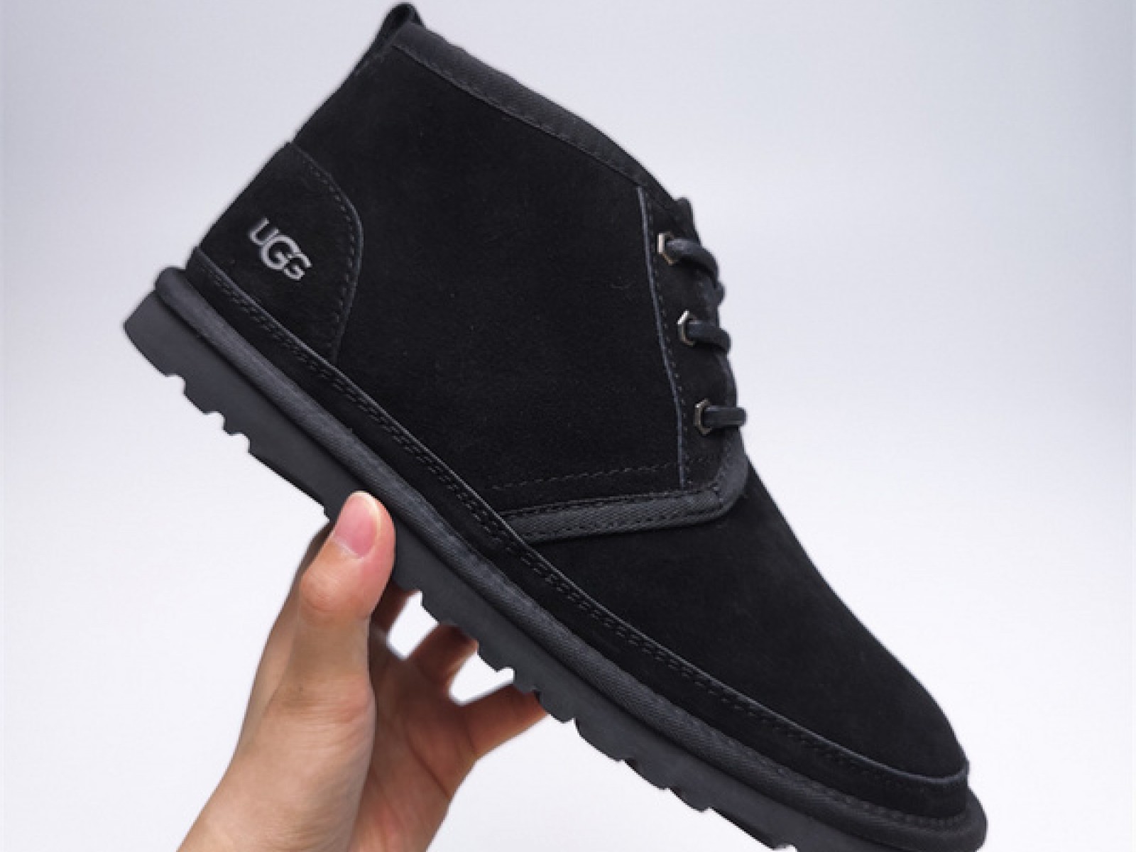 Fur Integrated Casual Unisex Slippers - Black