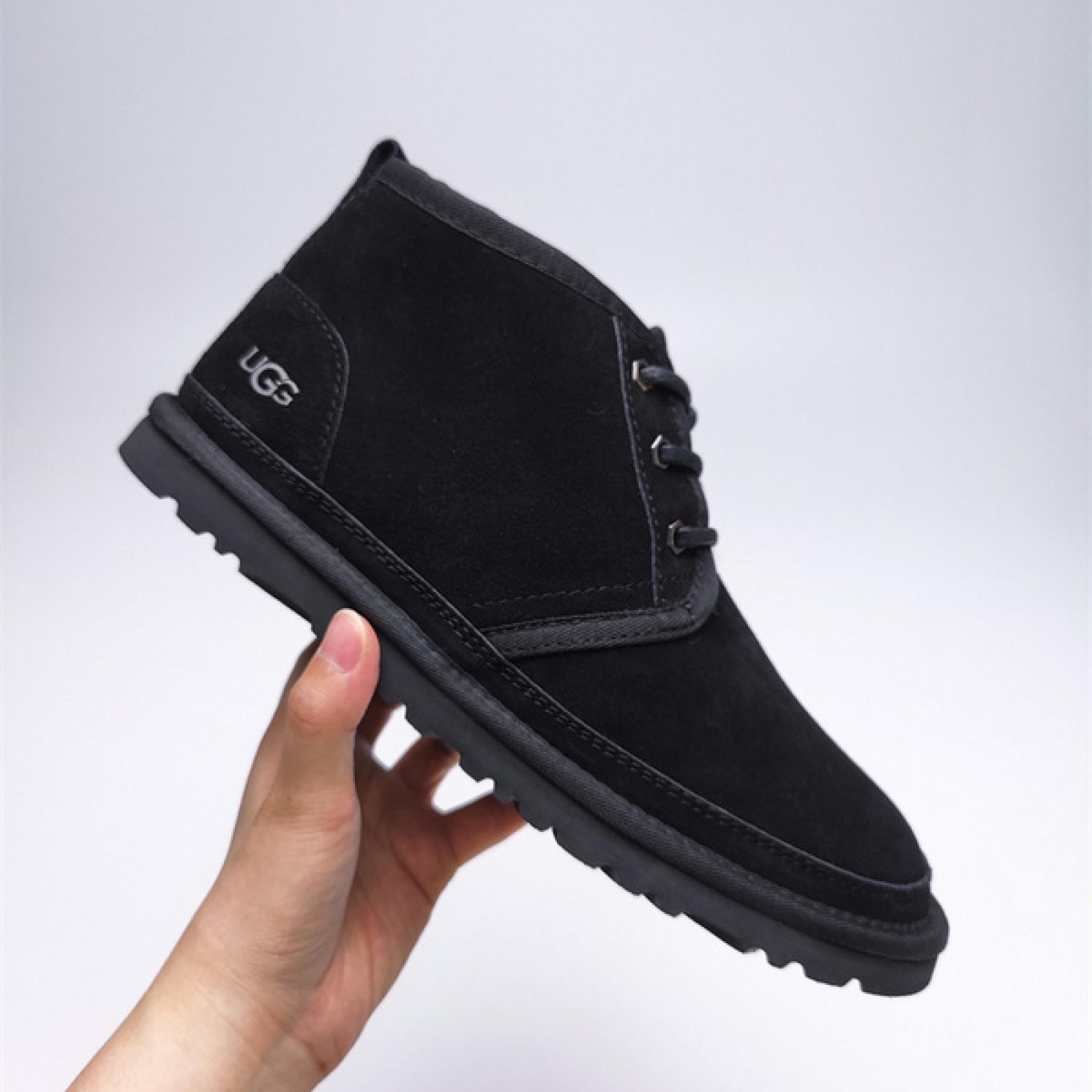 Fur Integrated Casual Unisex Slippers - Black